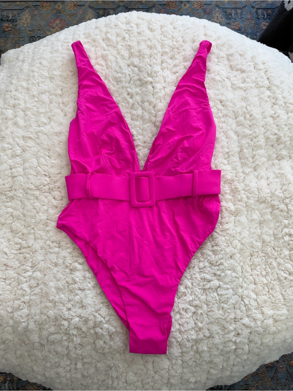 Meshki Hot Pink One-Piece Swimsuit with Belt